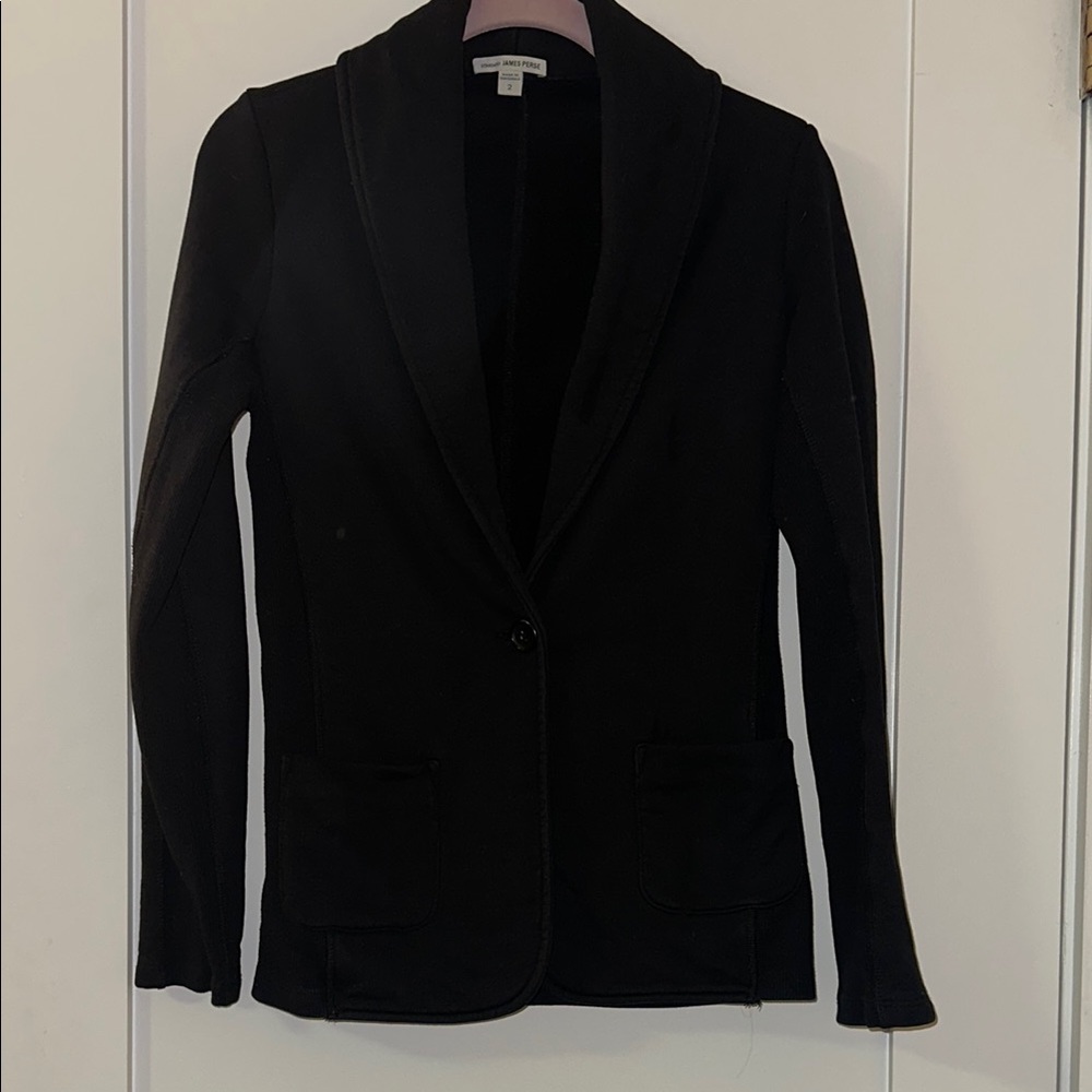 James Perse Black Knit Blazer with Shawl Collar